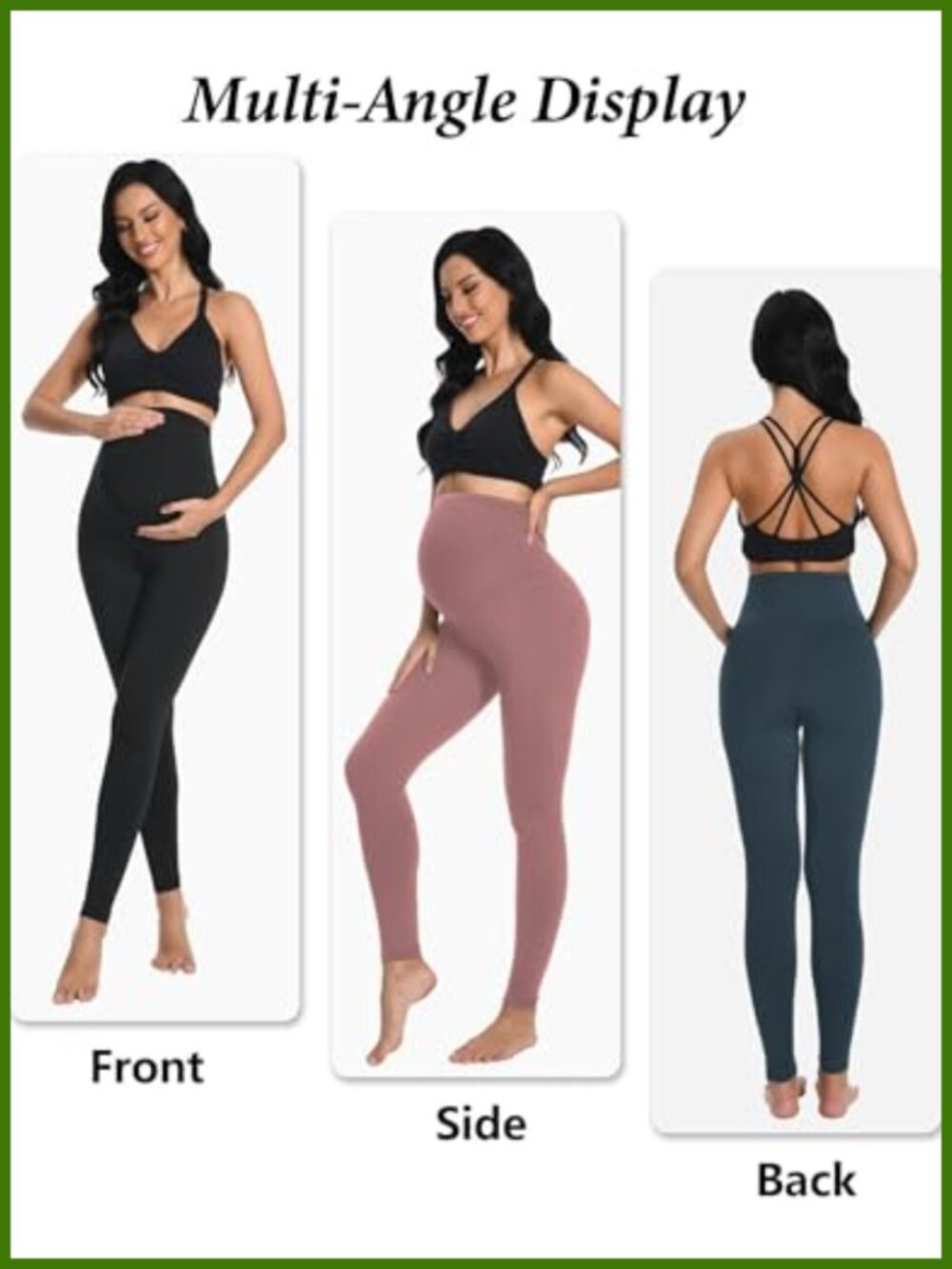 4 Pack Maternity Leggings Over The Belly High Waisted Yoga Pants - Picture 5 of 6